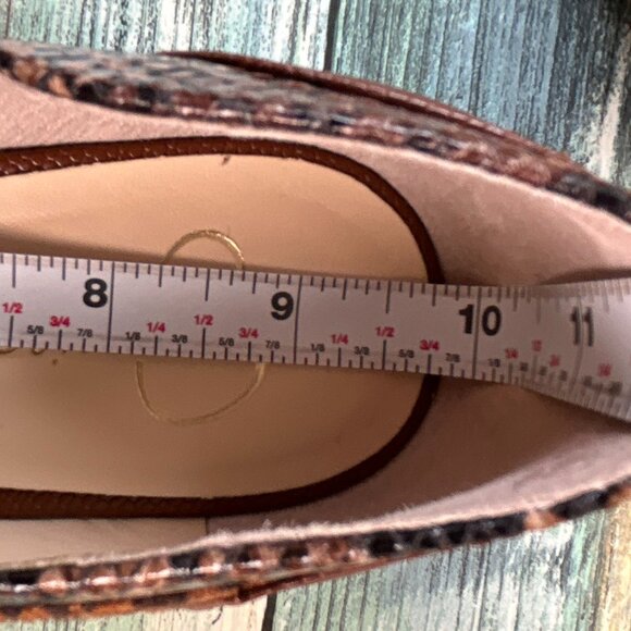 Jessica Simpson Flats Womens 7.5M Crissile Brown Animal Print Pointed Toe Shoes - Picture 7 of 10